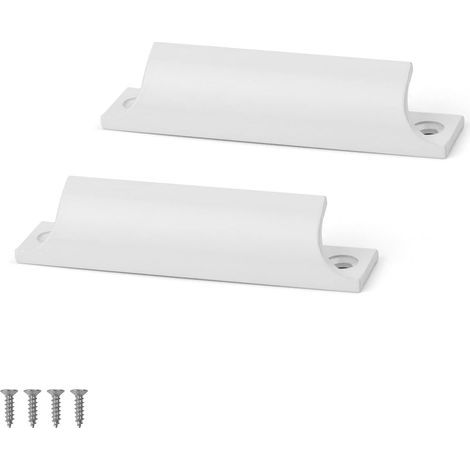 Möbelgriffe, Schiebetürgriffe, Aluminium-Möbelgriffe, geeignet für Schubladen, Türen, Fenster, Schränke, Bücherregale, 2er-Pack (weiß)