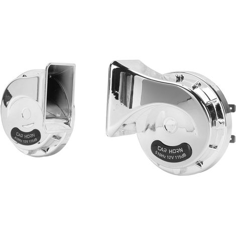 2 Avertisseurs Klaxon 510Hz 115Db Argenté Universel 12V pour Camions Camping-cars Moto UTV ATV (1/5)