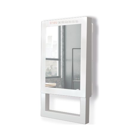 Radiateur soufflant mural 1800W avec miroir – Protection IP24 – Commandes tactiles – Programmation hebdomadaire – Fonction BOOST – Radialight (1/5)