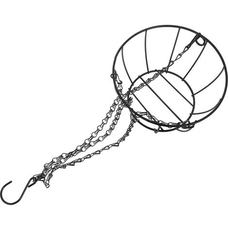 Jardinière suspendue MERRYHAPY résistante aux intempéries, ronde en fer noir au design polyvalent (1/5)