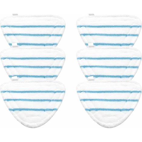 Housses en Microfibre Balai Vapeur Steam Accessoire Chiffons universel Triangle lavable pour Nettoyeur Vapeur Hot Spray, Blanc Microfibre Steam Mop Pads Lavables En Machine(lot de 6) (1/5)