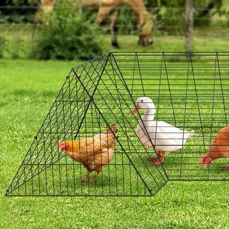 Tunnel pour poules 157.5x39.4x24.2 pouces portable exterieur cadres d angle poulailler canards lapins performance optimisée (1/5)