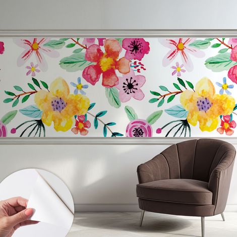 Carta da parati adesiva - fotomurale - facile da applicare - per la soggiorno - camera da letto - Freschezza floreale 250x104 cm (1/5)