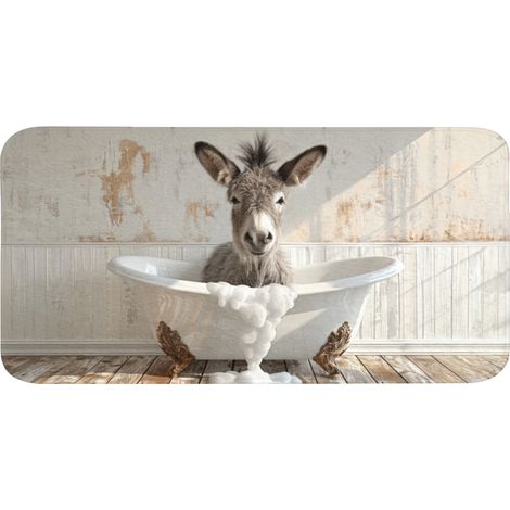 TAPPETINO DA BAGNO Asino - Animali - Vasca da bagno - Schiuma 120x60 cm