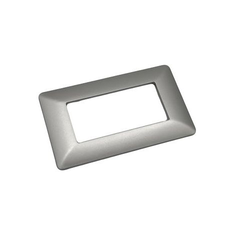 Placca 4 posti  Silver Compatibile con Bticino matix come am4804msl