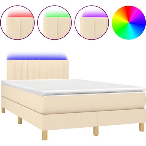 Maison Exclusive - Boxspringbett mit Matratze & LED Creme 120x200 (1/5)