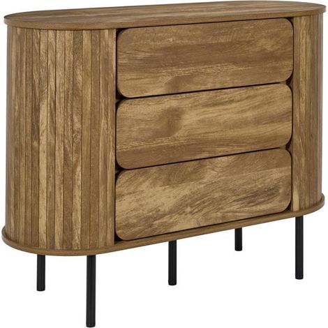 Commode 3 Tiroirs "Heritage" 100cm Marron (1/5)