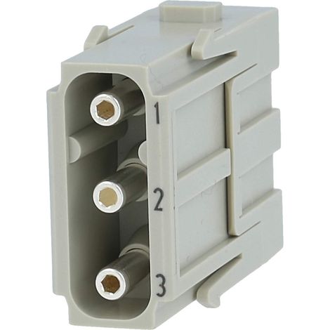 HARTING Han C Axial Modul Stifteinsatz (M) Axialschraubanschluss, 3-polig 690V, 40A - 1 Stück (1/3)