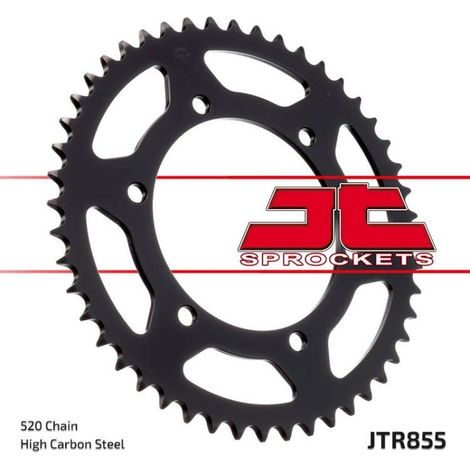 Corona posteriore in acciaio JT R855-46, 46 denti, misura 520 (1/2)