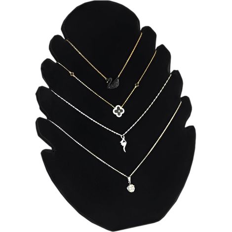 1 Pièce Présentoir à Bijoux, Support à Bijoux en Velours Épais, Porte-Colliers, Rangement pour Colliers, Organisateur de Colliers en Velours (Noir)