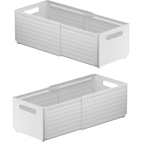 Bacs de rangement rétractables et pliables en avec poignées assemblage facile boîte pour articles divers conteneurs cuisine plastique (1/5)