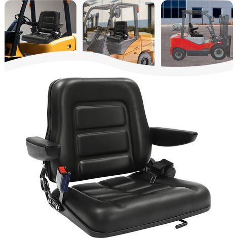 Asientos universales para carretillas elevadoras, asientos para vehículos pesados, asientos para tractores con respaldos de ángulo regulable, reposabrazos y cinturones de seguridad, asientos para exca (1/5)