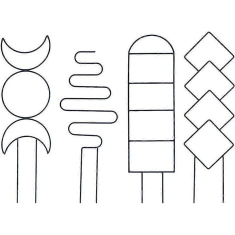 4pcs tuteur géométrique en métal pour plantes, support de grimpe pour petites plantes, tige de soutien pour plantes grimpantes en intérieur ou extérieur