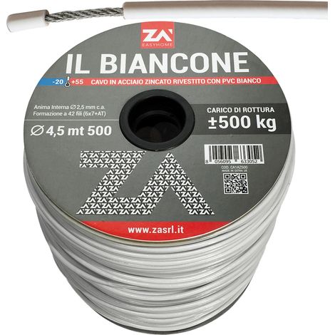 500ML FILO STENDIBIANCHERIA BIANCONE ZINCATO 4,5 MM (1/2)