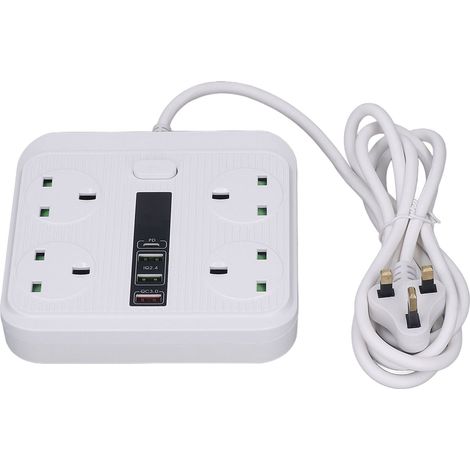 Multiprise USB T18 Charge Rapide, Prise Multi-fonctionnelle, Bloc Alimentation Haute Puissance, Blanc Compact, Prise UK Standard, 110-250V (1/5)