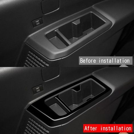 1 Paar glänzend schwarze Zieraufkleber für Getränkehalter, passend für Toyota Prado LC250 (Baujahr 2023) (1/4)