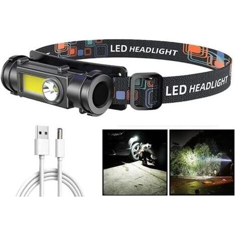 Leistungsstarke Taschenlampe mit Ladefunktion und multifunktionaler COB-LED für den Outdoor-Einsatz, große Reichweite, mit magnetischem Stirnlicht (1/4)