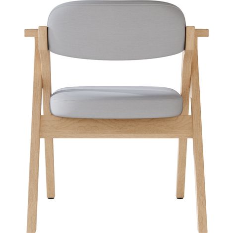 Lot de 6 chaises de salle à manger pliantes en bois et lin gris MODENUIT (1/5)