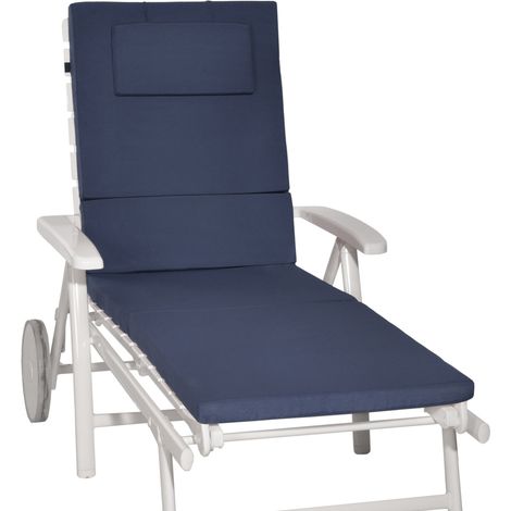 Beautissu Rollliegenauflage Loft RL 200x60x5cm Dunkelblau