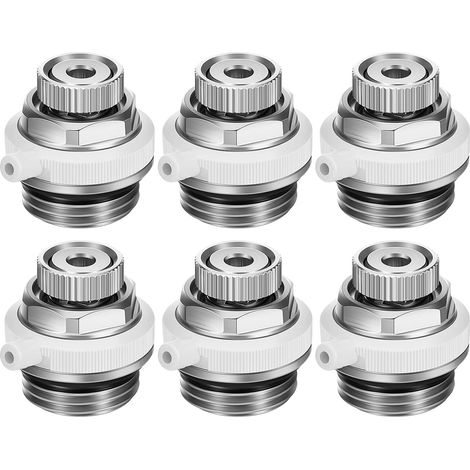(6 piezas) Válvula de purga automática del radiador Válvula de liberación de aire de ventilación del radiador de 1/2 pulgada Válvula de ventilación de radiador de corte automático de latón Purga autom