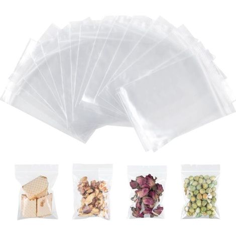 Sachet Plastique Transparent 7 x 10 cm, Lot de 100 Sachet Zip Pochon Plastique, Sachets Plastiques Refermables pour Bijouterie, Confiserie, Composants Électroniques (1/4)