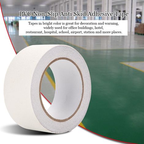 Ruban adhésif antidérapant en PVC 5 m x 5 cm pour la sécurité et la décoration des escaliers et des sols (transparent) (1/5)