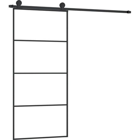 Maison Exclusive - Porta Scorrevole con Ferramenta 90x205cm Vetro ESG Alluminio