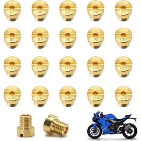 20 Stück Hauptdüsen für Vergaser, M5 Hauptdüse, Messing-Vergaserdüsen, Vergaserdüsen für Roller, Motorräder und Mopeds, kompatibel mit Dellorto PHBG (1/4)