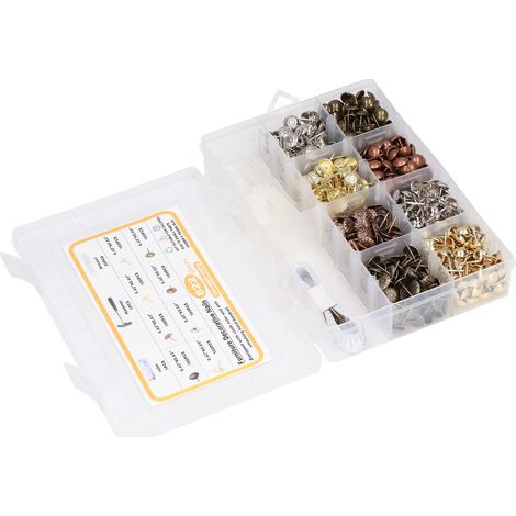Clous de Rembourrage 822 Pcs en Acier Carbone, 8 Couleurs, avec Marteau et Support pour Meubles et Décorations (1/5)
