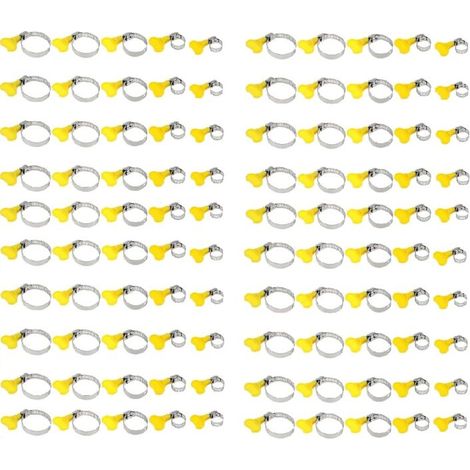 100 pieces hose clamps, adjustable pipe clamps, metal hose clamps, stainless steel pipe clamps, hose clamps in various sizes, hose clamp pliers for hose fastening (13-19 mm, 19-29 mm, 22-32 mm, 25-38 (1/5)