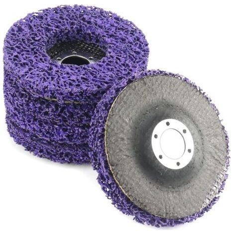Lot de 5 CSD Disques de Nettoyage, 115 mm, pour surfaces en métal, plastique, ciment, bois et pierre, violet (1/5)