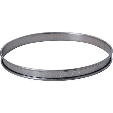 De Buyer - Cercle à tarte perforé bord roulé 28 cm en inox