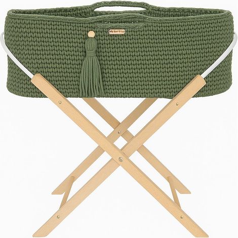 Cesta portaoggetti BOHO fatta a mano con supporto - Pistacchio
