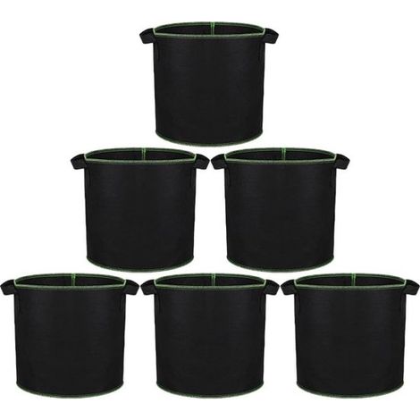 Piezas - 5 galones - Con asa - Reutilizable - Cesta para plantas - Maceta de cultivo - Sostenible - Bolsas de cultivo de patatas - Negro - 303025cm - Tela no tejida (1/5)