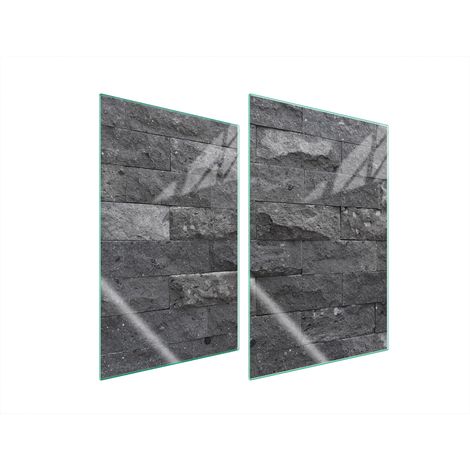 Plaque de protection en verre pour la cuisine, brique 2x35x52 (1/5)