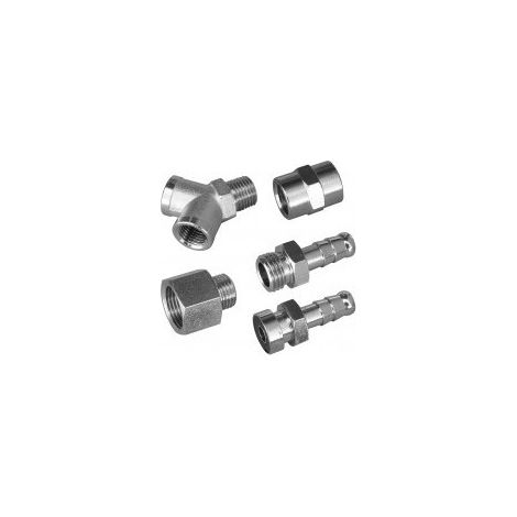 2 Conectores acanalados con rosca de 1/4 (ø interior 8 mm) - Outifrance
