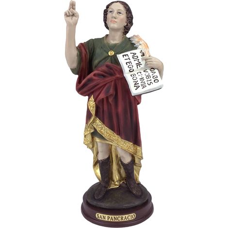 Statuette religieuse de Saint Pancrace en résine - Décoration religieuse