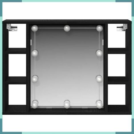 862104 Armoire Miroir Chêne noir 76 x 15 x 55 cm Bois d'ingénierie (1/5)
