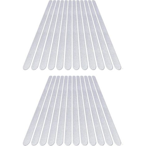 24 adesivi antiscivolo, strisce antiscivolo per bagno, adesivi antiscivolo per doccia, per bagno, vasche da bagno, gradini - Trasparenti - 2 x 38 cm (1/5)