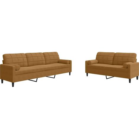 Maison Exclusive - Ensemble de canapés 2 pcs avec coussins et traversins velours (1/5)