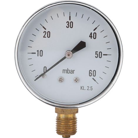 Manomètre Basse Pression 1/4 BSP 0-60 Mbar - Jauge De Pression Précise - Pour Chauffage Domestique Et Industrie Minière - 1 Pièce (1/5)