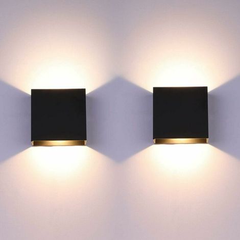 2Pack LED Wall Light Indoor Up Down Wall Sconce Black Wall Lamp Modern 6W Aluminum Lighting for Living Room Bedroom Bathroom Kitchen, Warm White [Energy Class A++]，Lilaris (1/5)