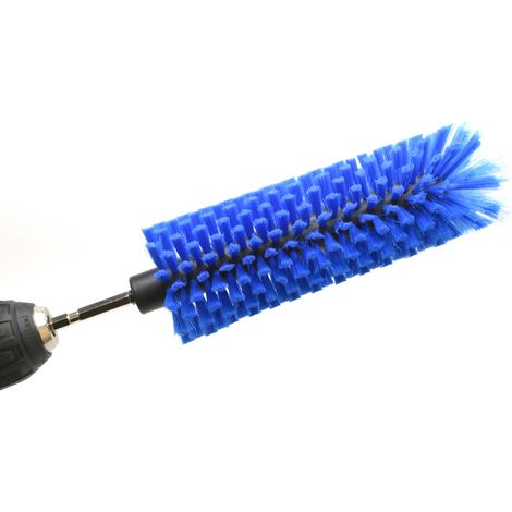 Elektrische Reinigungsbürste, 26×6×6 cm, blaue Nylon-Reifen- und Radreinigungsbürste, geeignet zur Reinigung von Autoauspuffrohren, Felgen und anderen Autopflegegeräten. (1/4)