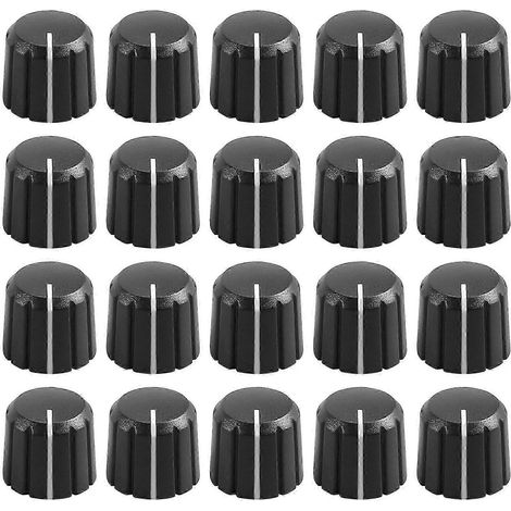 20 Stück 15 x 13,5 mm Kunststoff-Drehknöpfe für Gitarren-Lautstärkeregler mit 6 mm Durchmesser und D-förmiger Achse. - JXLGV (1/5)