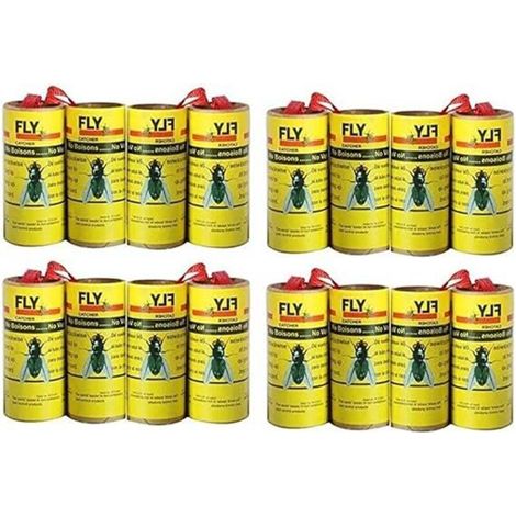 Bandes de papier anti-mouches sans pesticides, attrape-mouches collant pour insectes, mites, moustiques (16) (1/5)
