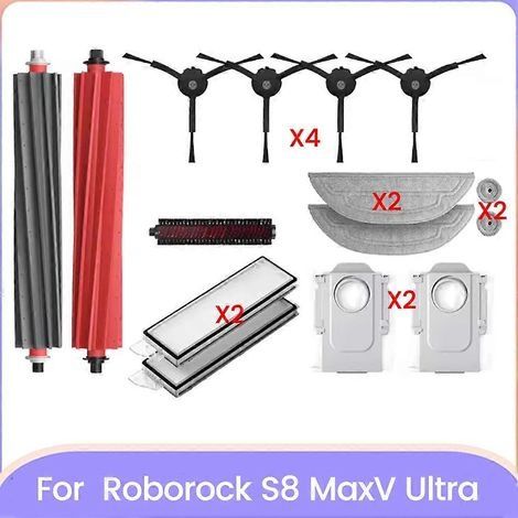 Kit de 14 pièces comprenant brosse, chiffon, sac à poussière et filtre pour aspirateur Roborock S8 MaxV Ultra - Accessoires et pièces de rechange (1/5)
