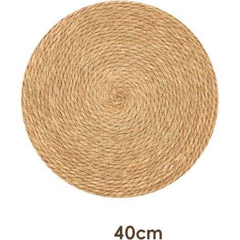– Tapis extérieur rond 40 cm en jute – Résistant aux intempéries et aux UV – Aesthétique naturelle pour terrasse et jardin (1/4)