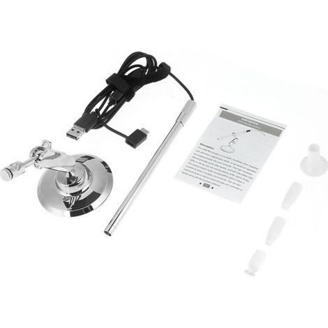Microscopio con lente d'ingrandimento 200X a 8 LED e risoluzione 720P, con connessione USB/Micro USB per computer e cellulari -Crezuo