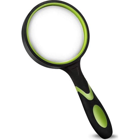 Magnifying Glass, 10x Handheld Reading Magnifier for Seniors and Kids with Non-Slip Rubber Handle for Reading and Hobbies. (1/5)