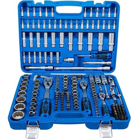 Coffret de Douilles Douze Pans 192 pcs - 6,3 mm (1/4), 10 mm (3/8), 12,5 mm (1/2) - Acier Résistant - Polyvalence et - D-Work
